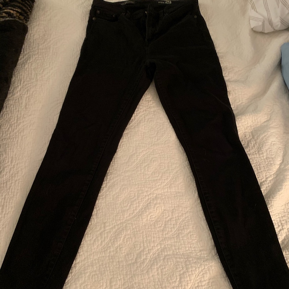 J Crew high rise skinny blk jeans